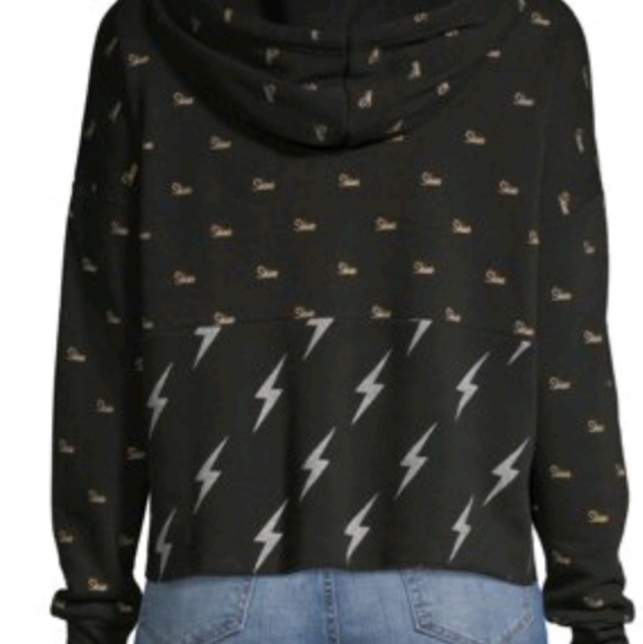 Shine Twin Print Hoodie Large (11-13) Black Soot - Picture 3 of 6